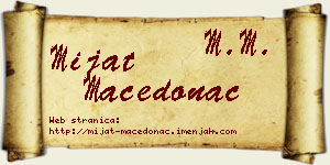 Mijat Macedonac vizit kartica